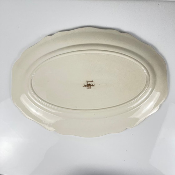 Image 1 of Large "Agreste" platter from Sarreguemines, early 20th century.