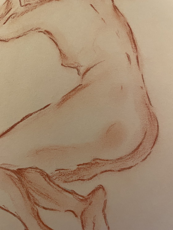 Image 1 of Ritratto femminile firmato su lavagna "Pensieri"