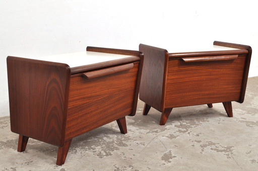 Tables de chevet vintage en acajou 1950s