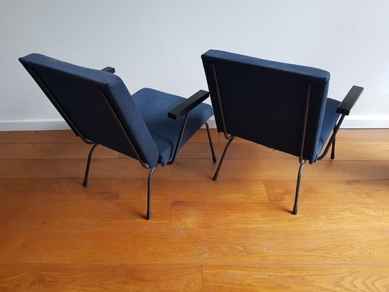 Set di 2 poltrone vintage Gispen 1407 – André Cordemeyer – Metallo, Tessile (photo 6 of 12)