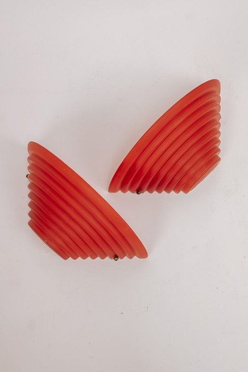 Appliques murales roses vintage années 80, lot de 2