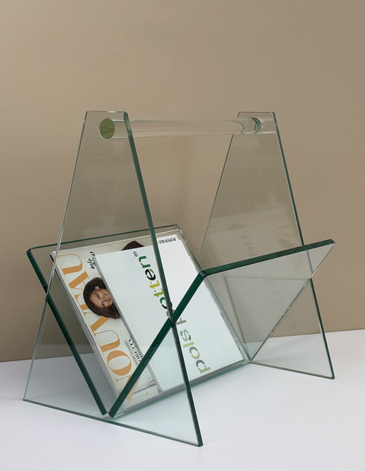 Vintage glass design magazine holder Helderr Adele reading rack