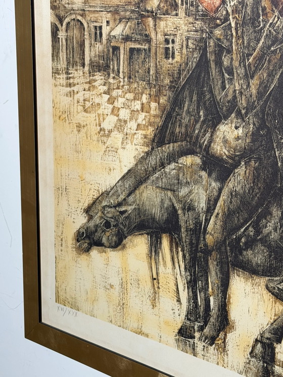 “Ruiters Van Jabbeke” - Jef Van Tuerenhout– Litografía de edición limitada (16/30) – Láminas artísticas (photo 6 of 6)
