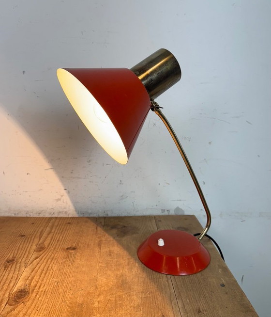 Image 1 of Vintage Red Table Lamp , 1970s