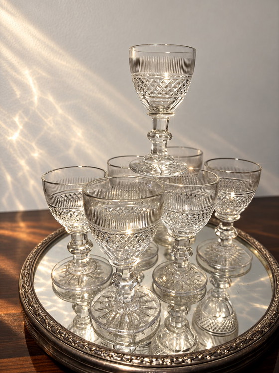 M. Trianon 7 Bicchieri Saint Louis – Bicchieri e caraffe, Crystal (photo 4 of 15)