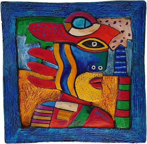  Clemens Briels - Zeldzaam wandbord: "Yellow Beard of Vegas" - Gesigneerd & Certificaat! ndbord: "Ye