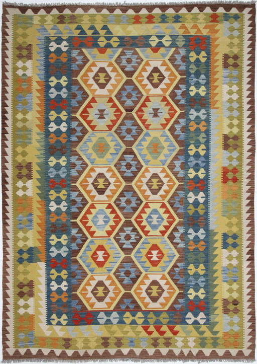 Originele oude stijl Kelim Afghan 292 X 207 Cm Topconditie Actief