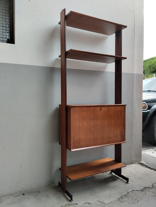 Mid Century Teakholz-Bibliothek, Italien 1960er Jahre
