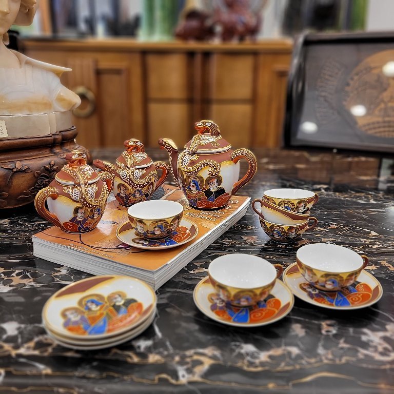 6 tasses et soucoupes à café vintage | Auberge Vintage & Cie