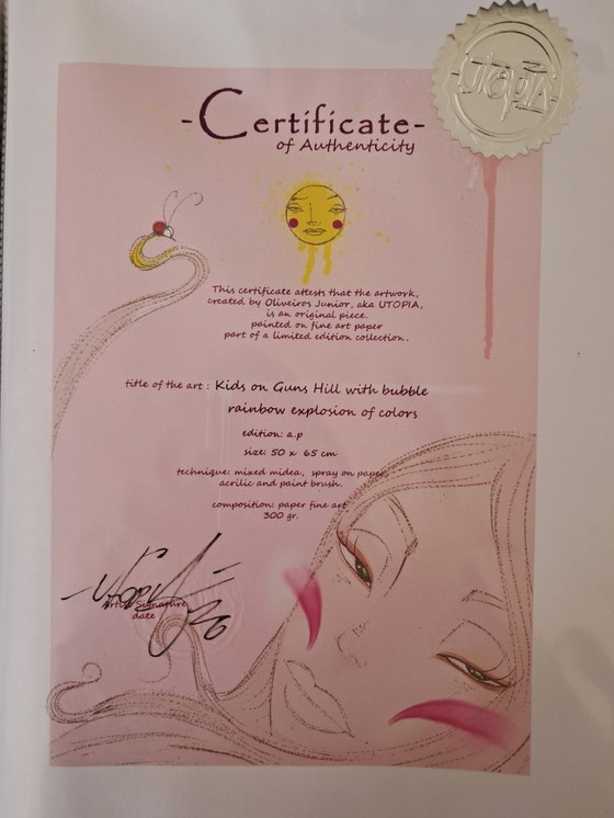 Image 1 of UTOPIA - Kids on Guns Hill - Artist's Painting