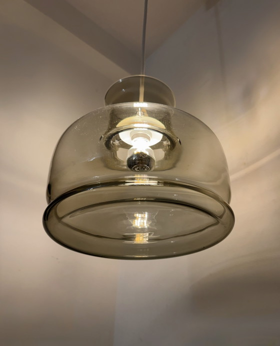 Image 1 of Smoked glass Space Age pendant light, 1970s