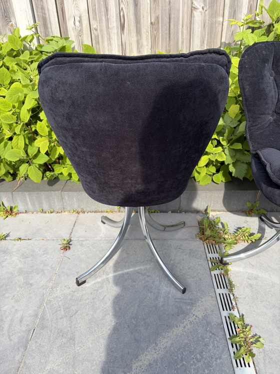 Image 1 of 4 fauteuils pivotants vintage Gastone Rinaldi des années 1970