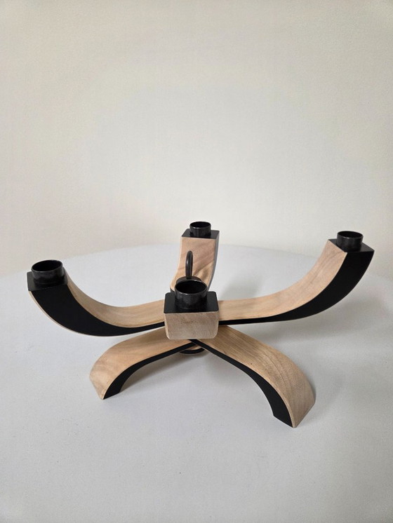 Image 1 of Portavelas nórdico de 4 brazos negro de Jonas Grundell para Design House Stockholm