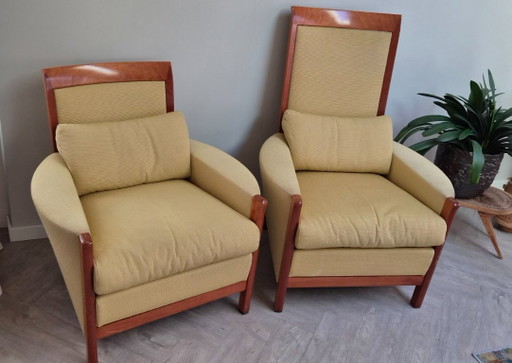 Set di poltrone Giorgetti – fauteuils, Textile, Wood