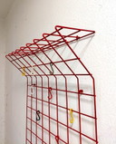 Karl Fichtel 1950s wall wardrobe in red