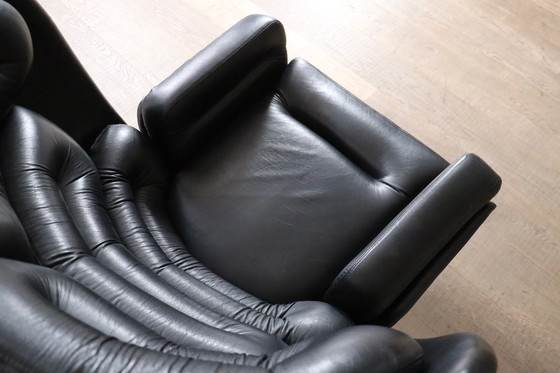 Image 1 of Vintage Elda Loungestoel in zwart op zwart van Joe Colombo voor Comfort Italië 1970