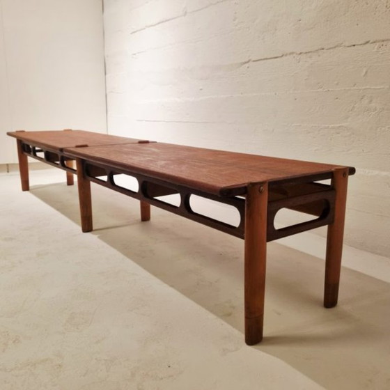 Large bench 1950s - William Watting Scanflex | Mid-Century Modern Design Furniture, Benches, Wood, Brown (photo 6 of 10)
