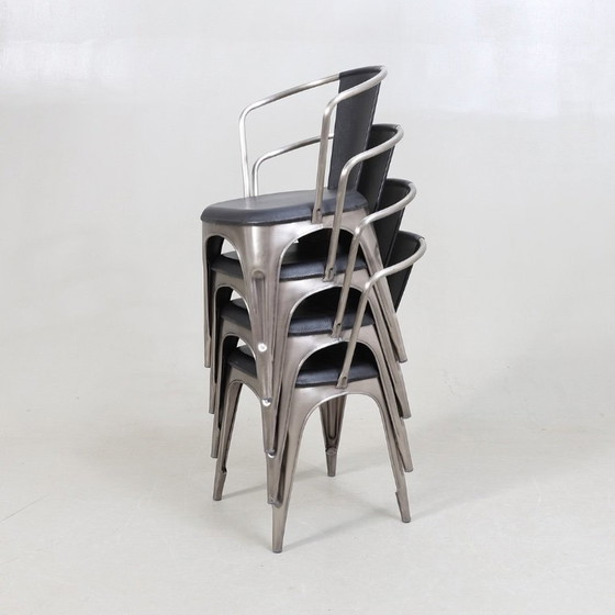 Image 1 of Sedie di design industriale (set da 6) — Metallo e legno — Estetica da officina senza tempo — Stile XIX/XXI secolo