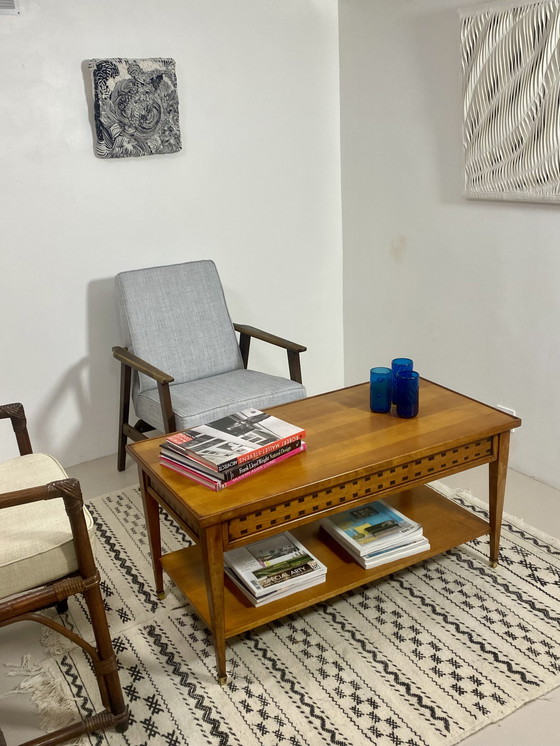 Image 1 of Vintage 70's oak coffee table Ref Claudia