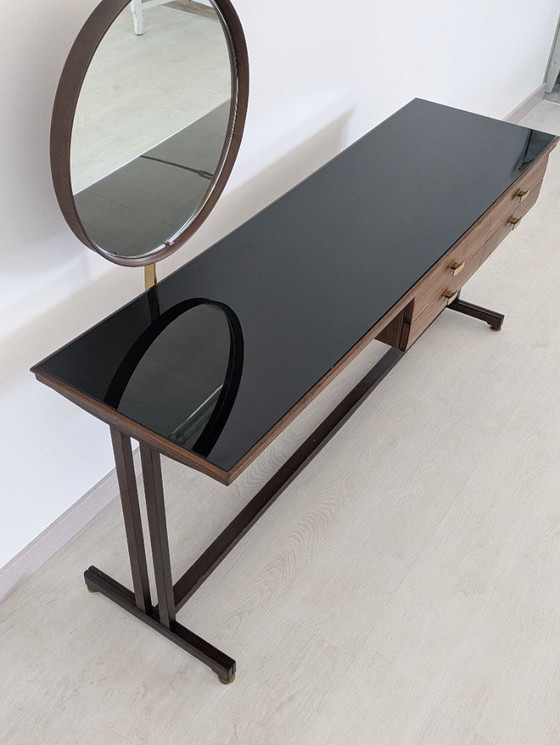 Image 1 of Dassi - Vittorio Dassi - Service table - Crystal, Wood, Brass - Dressing table with mirror