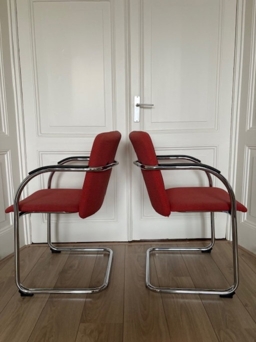 Lande Cole Modus Design Chairs - Chrome Sled Frame Set of 2