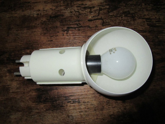 Image 1 of Lampe à douille rétro en métal blanc, massive.
