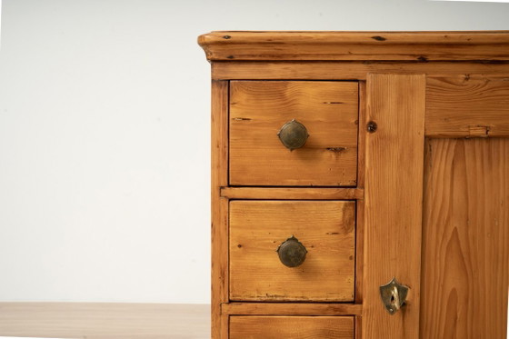 Antieke grenen Biedermeier kast met vier laden – Opbergkast, Hout (photo 8 of 15)