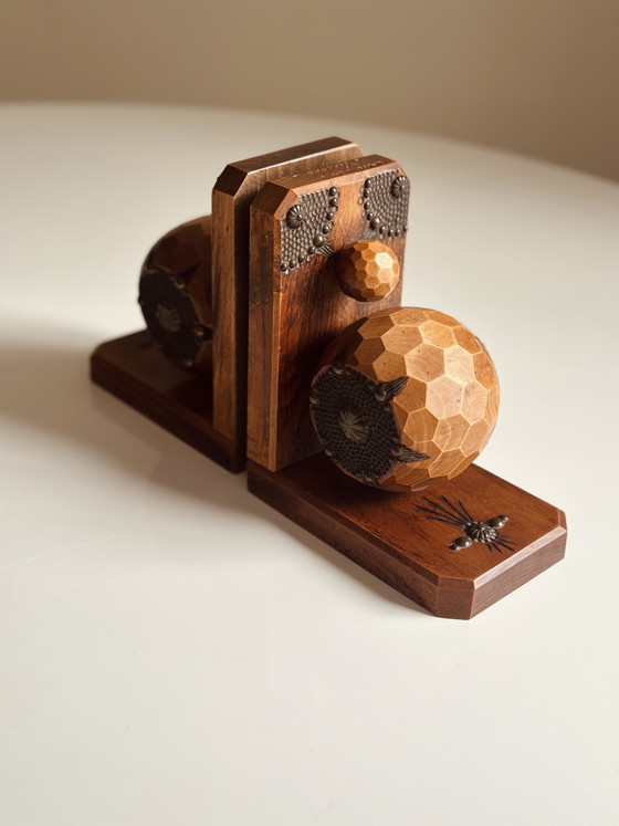 Image 1 of Art Deco Bookends Wood and metal