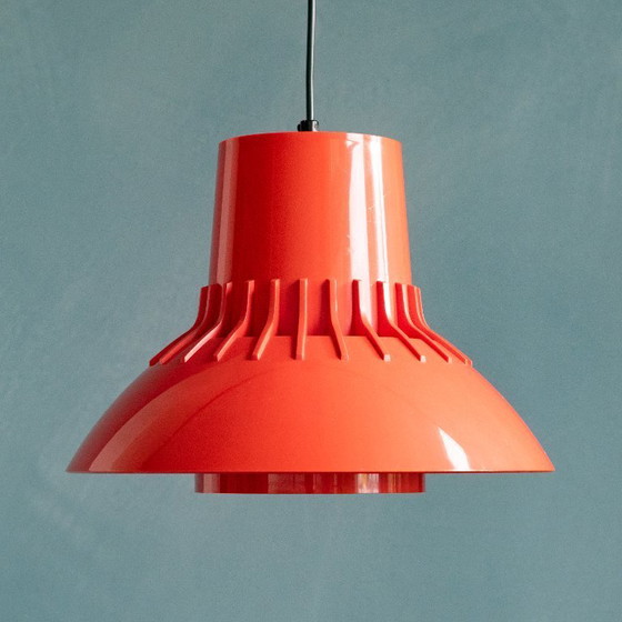 Image 1 of Lampada a sospensione scandinava rossa di Sven Middelboe per Nordisk Solar
