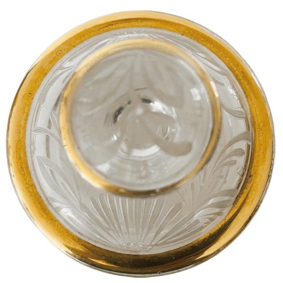 Image 1 of Art Deco hand painted dressing table set glass 1950's