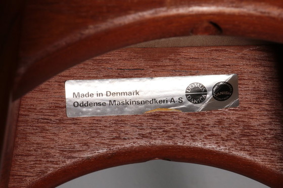 Image 1 of Tabouret de bar moderne danois en bois et cuir OD-61 par Erik Buch pour Oddense møbelfabrik, 1964