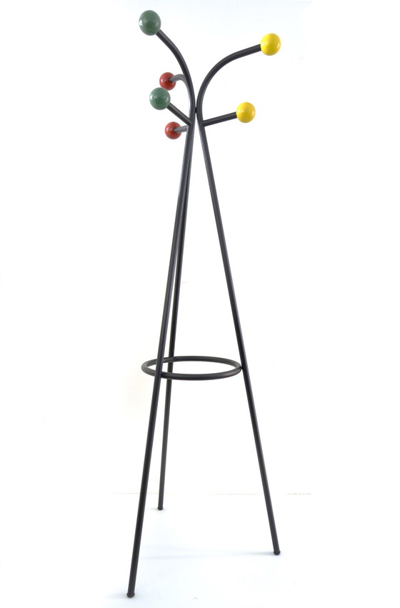 Image 1 of Large free standing coat rack colourful design by Roger Feraud, 1950s
vintage