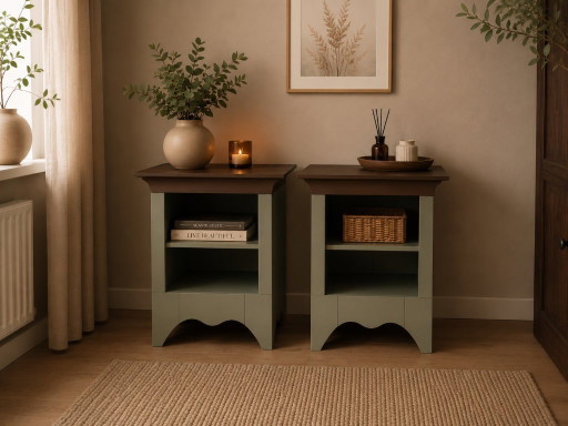 Set of restyled nightstands | Agave & Deep Earth