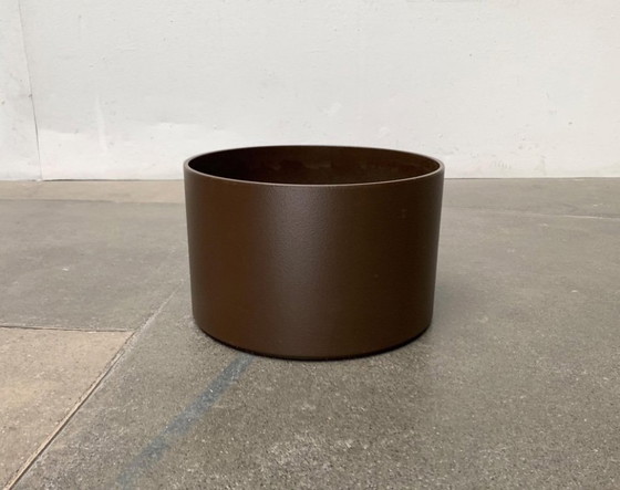 Image 1 of Luwasa-Pflanzgefäß auf Rädern – Anfang der 1970er Jahre – sepiabraun – Ø 37 cm