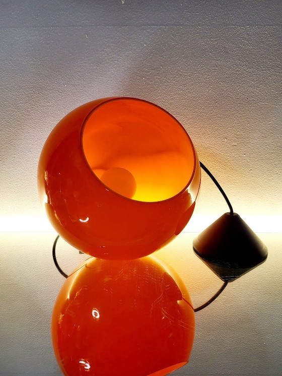 Image 1 of Lampada a sospensione vintage in vetro opalino arancione, probabilmente anni '80