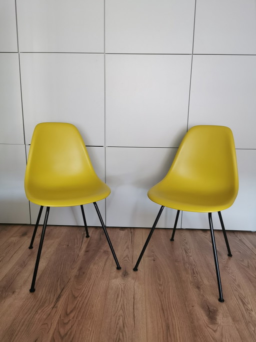 Juego de 2 sillas Vitra Eames DSX (amarillas)