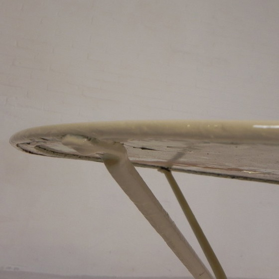 Bistro table with cast iron legs and round steel top, 1930s – Dining tables (photo 21 of 22)
