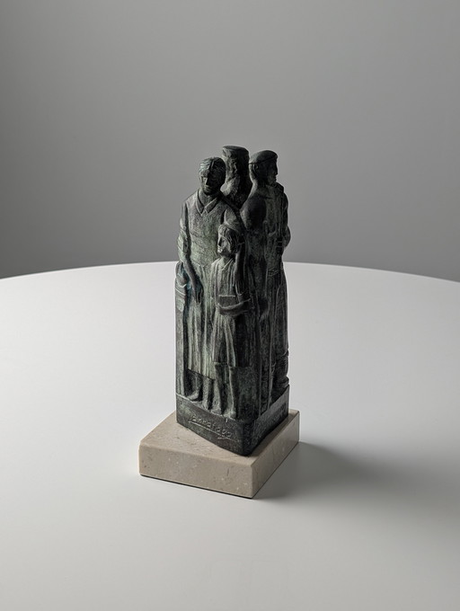 Basque Bronze Sculpture "Sustraiak" by Larrañaga, Signed & Numbered, 2001