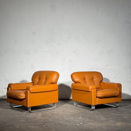 Image 1 of Paire de fauteuils hongrois Agnes en similicuir, 1979