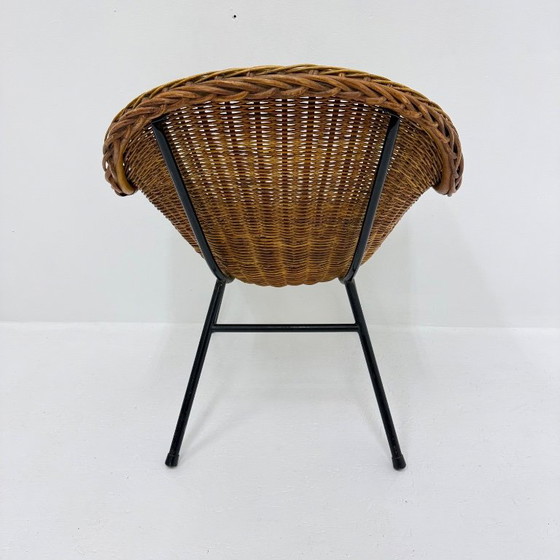 Fauteuil vintage en rotin et métal rohe n oordwolde, Rohé Noordwolde, Marron (photo 11 sur 12)