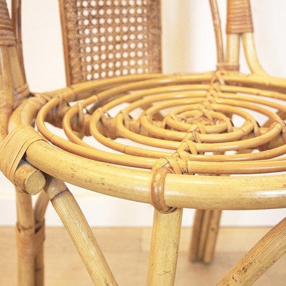 Image 1 of Vintage Wicker Bamboo Chair, Spain, 1970s