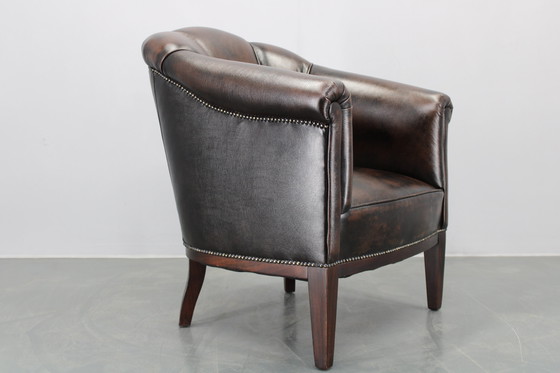 Image 1 of Vintage leren fauteuil, Tsjecho-Slowakije