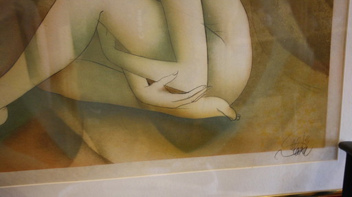 Gravure signée - Nu d'une femme | 91/120 | Style : Art moderne