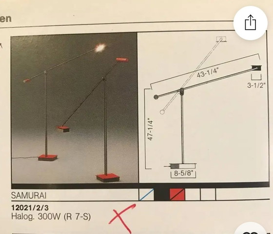 Image 1 of Lámpara de pie de diseño Stilnovo modelo Samurai