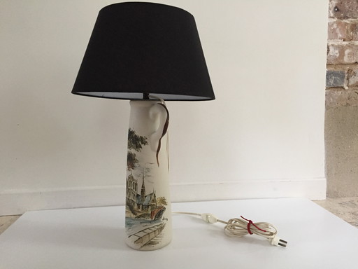 Handgemaakte keramische lamp van Cazalas 60's