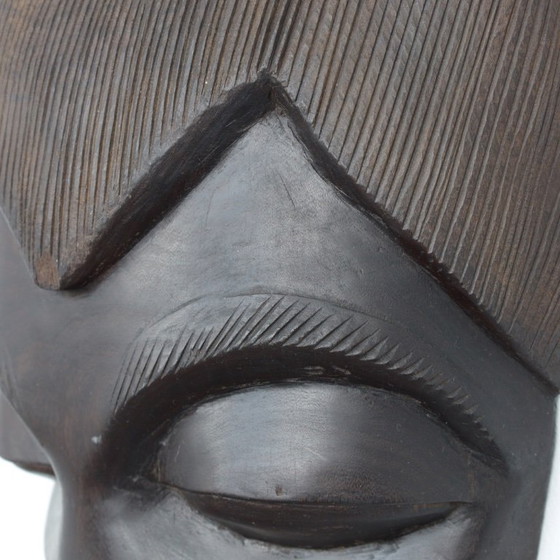 Image 1 of Maschera africana in legno intagliata a mano, anni '80