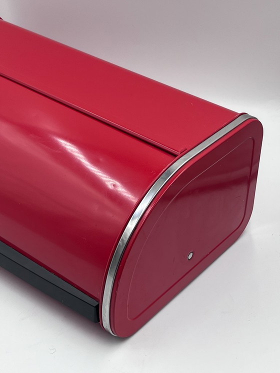 Image 1 of Red Brabantia bread box, 1980s vintage design