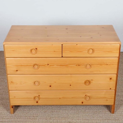 Ladekast van grenenhout, geselecteerd door Charlotte Perriand voor Les Arcs, 1960