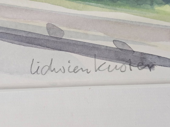 Lidwien Kuster - 'Lastours' - Watercolor - French village view - Holland - 2008 – Art, Glass, Paper (photo 3 of 6)