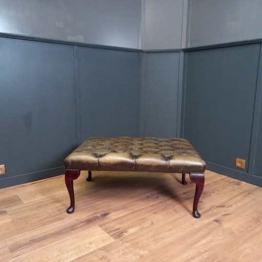 Pouf Chesterfield vintage in pelle